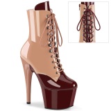 ADORE-1020DC - 18 cm platform high heel boots patent burgundy
