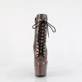 ADORE-1020HG - 18 cm pleaser high heels ankle boots hologram brown