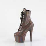 ADORE-1020HG - 18 cm pleaser high heels ankle boots hologram brown