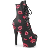 ADORE-1020KISSES 18 cm pleaser high heels ankle boots black