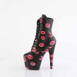 ADORE-1020KISSES 18 cm pleaser high heels ankle boots black