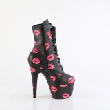 ADORE-1020KISSES 18 cm pleaser high heels ankle boots black