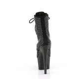 ADORE-1020RM 18 cm pleaser high heels ankle boots strass black