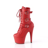 ADORE-1043 - 18 cm platform high heel boots vegan red