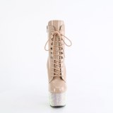 Ankle schnürboots 18 cm BEJ-1020-7 boots high heels strass beige