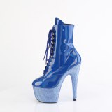 Ankle schnürboots 18 cm BEJ-1020-7 boots high heels strass blau