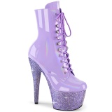 Ankle schnürboots 18 cm BEJ-1020-7 boots high heels strass lavendel