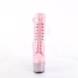 Ankle schnürboots 18 cm BEJ-1020-7 boots high heels strass rosa