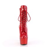 Ankle schnürboots 18 cm BEJ-1020-7 boots high heels strass rot