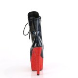 Ankle schnürboots 18 cm BEJ-1020-7 boots high heels strass schwarz rot