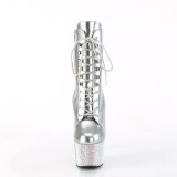 Ankle schnürboots 18 cm BEJ-1020-7 boots high heels strass silber