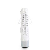 Ankle schnürboots 18 cm BEJ-1020-7 boots high heels strass weiss