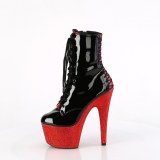 Ankle schnürboots 18 cm BEJ-1020FH-7 boots high heels strass schwarz rot