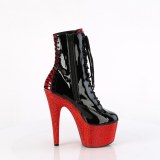 Ankle schnürboots 18 cm BEJ-1020FH-7 boots high heels strass schwarz rot