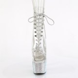 Ankle schnürboots 18 cm BEJ-1021C-7 boots high heels strass durchsichtig