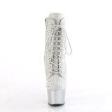 Ankle schnürboots 18 cm adore boots high heels strass silberne