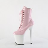 Ankle schnürboots 20 cm FLAMINGO-1020 boots high heels rosa