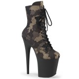 Ankle schnürboots 20 cm FLAMINGO-1020CM boots high heels camouflage