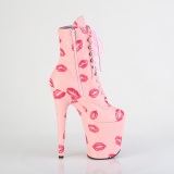 Ankle schnürboots 20 cm FLAMINGO-1020KISSES boots high heels rosa