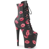 Ankle schnürboots 20 cm FLAMINGO-1020KISSES boots high heels schwarz