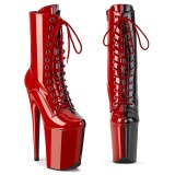 Ankle schnürboots 20 cm FLAMINGO-1040TT boots high heels schwarz rote