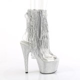 BEJ-1017RSF-7 - 18 cm pleaser high heels ankle boots strass transparent