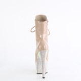 BEJ-1020-7 - 18 cm pleaser high heels ankle boots strass beige
