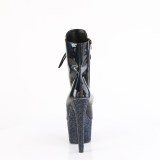 BEJ-1020-7 - 18 cm pleaser high heels ankle boots strass black