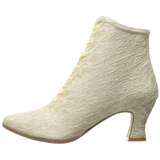 Beige 12 cm VICTORIAN-30 Damen Stiefeletten mit Schnürsenkel