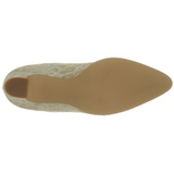 Beige 12 cm VICTORIAN-30 Damen Stiefeletten mit Schnürsenkel