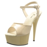 Beige 15 cm DELIGHT-609 pleaser high heels mit plateau