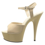 Beige 15 cm DELIGHT-609 pleaser high heels mit plateau