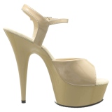 Beige 15 cm DELIGHT-609 pleaser high heels mit plateau