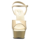 Beige 15 cm DELIGHT-609 pleaser high heels mit plateau