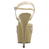 Beige 15 cm DELIGHT-609 pleaser high heels mit plateau