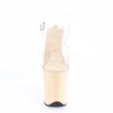 Beige 20 cm FLAMINGO-808 Plateau High Heels