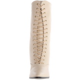 Beige 7 cm VICTORIAN-120 Damen Stiefeletten mit Schnürsenkel