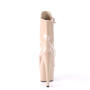 Beige Kunstleder 18 cm ADORE-1020 stiefeletten mit schnürsenkel