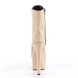 Beige Kunstleder 18 cm ADORE-1020FS stiefeletten mit schnürsenkel