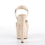 Beige Kunstleder 18 cm ADORE-709FS Sandaletten mit high heels