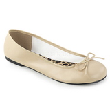 Beige Kunstleder ANNA-01 grosse grssen ballerinas schuhe