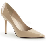 Beige Lack 10 cm CLASSIQUE-20 High Heels Pumps für Männer