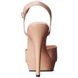 Beige Lack 13 cm Fabulicious LIP-109 Plateau High Heels