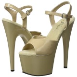 Beige Lack 18 cm ADORE-709 Plateau High Heels