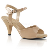 Beige Lack 8 cm BELLE-309 High Heel Sandaletten Damen