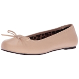 Beige Leatherette ANNA-01 big size ballerinas shoes