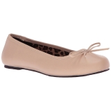Beige Leatherette ANNA-01 big size ballerinas shoes