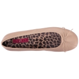 Beige Leatherette ANNA-01 big size ballerinas shoes