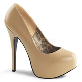 Beige Matt 14,5 cm Burlesque BORDELLO TEEZE-06 Plateau Pumps