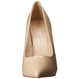 Beige Varnished 13 cm AMUSE-20 pointed toe stiletto pumps